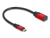Delock 60172 USB-kabel USB 3.2 Gen 2 (3.1 Gen 2) 0,15 m USB C naar USB A Zwart, Rood