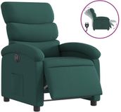 vidaXL Fauteuil verstelbaar elektrisch stof donkergroen