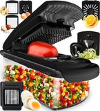 Stosh Mandoline - Groentesnijder - Uiensnijder - Spiraalsnijder - 7 Delig - Zwart - BPA vrij