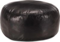 vidaXL Poef 60x30 cm Echt Geitenleer Zwart