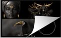Merkloos KitchenYeah® Inductie beschermer 77x51 cm - Collage - Black and Gold - Inductie kookplaat accessoire
