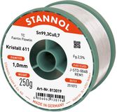 Stannol Kristall 611 Fairtin Soldeertin, loodvrij Loodvrij Sn99,3Cu0,7 REM1 250 g 1 mm