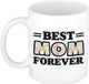 Bellatio Decorations Cadeau koffie/thee mok - de beste mama voor altijd - hartjes - pastel - 300 ml