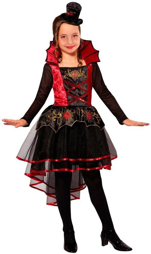 Widmann Vampier & Dracula Kostuum Vampier Steamy Meisje Maat 140 Carnaval kostuum Verkleedkleding