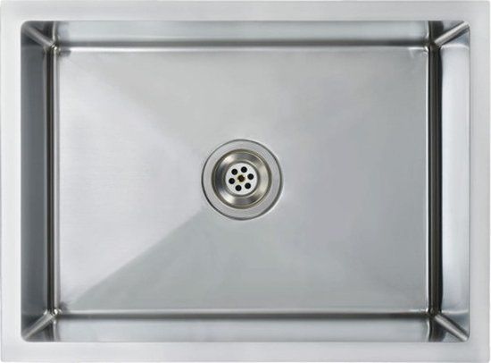 vidaXL - Gootsteen - handgemaakt - roestvrij - staal - Rechthoek - Zilver - 59x59x20 cm