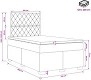 vidaXL Boxspringbed met matras, lichtgrijs, 120 x 200 cm, fluweel
