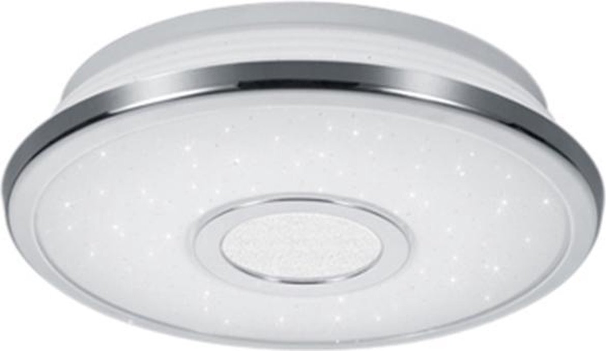 BES LED LED Plafondlamp - Trion Osirina - 12W - Warm Wit 3000K - Dimbaar - Sterlicht - Rond - Glans Chroom - Kunststof