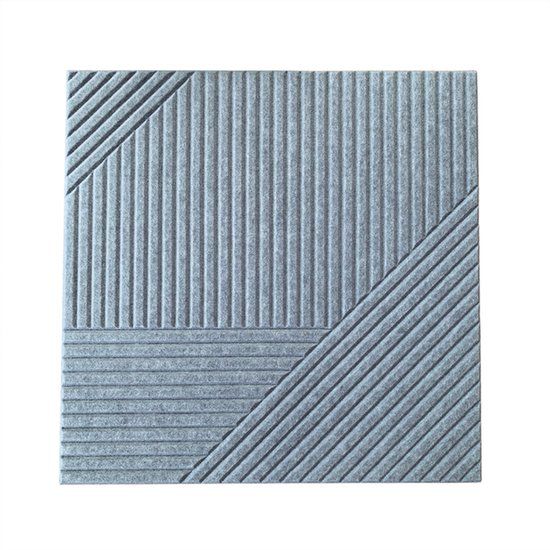 IVOL Akoestisch wandpaneel - 5 stuks - 60x60cm - Vilt - Geometrisch motief Antraciet