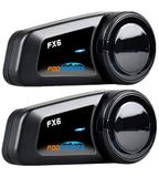 Motorfiets FODSPORTS Motorfiets Intercom, FODSPORTS FX6 Motorfiets Bluetooth headset, Helm intercom met FM, Ondersteuning voor 6 personen Verbinding motorfietscommunicatiesysteem voor paardrijden, skiën (800M/FM/waterdicht)