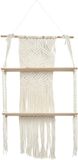 Home Deco Fabric Wandplank/wandrek Ibiza - naturel - Boho stijl - 50 x 85 x 13 cm