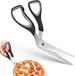 Ibenzoa® ciseaux à pizza en acier inoxydable – ciseaux de cuisine ergonomiques de 27 cm