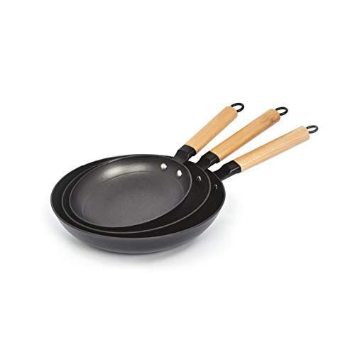 Qulinart by Brandt - ultralichte gietijzeren pan met anti-aanbaklaag in honingraatstructuur (20 - 24 & 28 cm)
