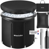 Tectake Bain de glace Helsinki - Bain de glace - Baignoire assise - Ø75 x 75 cm - 320 Litres - Baignoire à glace pliable avec cadre en aluminium et couverture