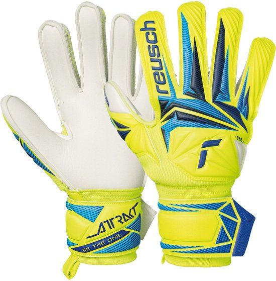 Reusch Attrakt Advance Keepershandschoenen Junior Geel - Blauw - Zwart - Wit Maat 8