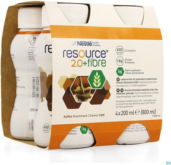 Resource 2.0 + vezels koffie Drankje 4x200ml