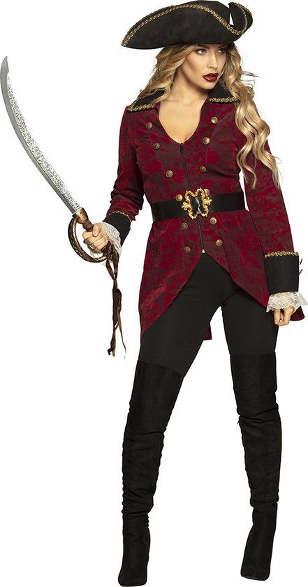Boland Piraat Hurricane Kostuum - Dames Maat S (36/38) - Volledig Verkleedpak