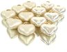 Decoris Kaemingk Kersthangers hartjes Pearl beige 4 cm glas - 12 stuks