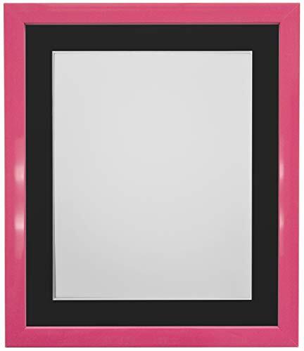 FRAMES BY POST FRAMES DOOR POST 0.75 Inch Roze Foto Frame Met Zwarte Bevestiging 12 x 10 Beeldgrootte 9 x 7 Inch Kunststof Glas