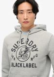 Superdry Black Label Hoodie Heren Grey Marl M