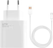 Xiaomi Chargeur rapide 67W + câble USB vers USB-C 1M Blanc