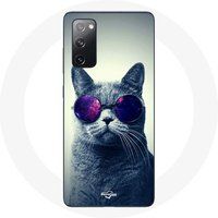 Maniacase Etui voor Samsung Galaxy S20 FE Cat bril stijl