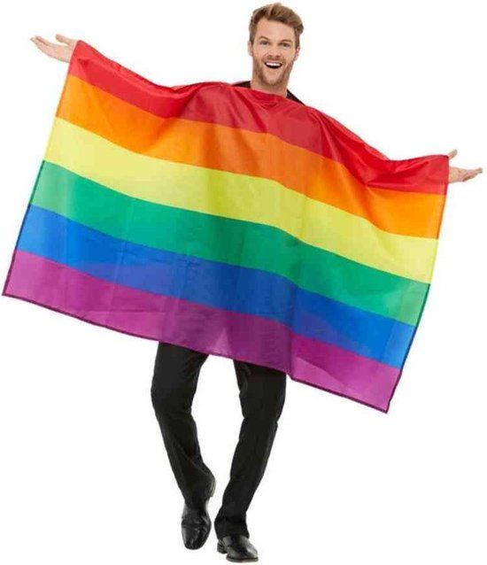 Smiffys Regenboogvlag Rainbow Pride Kostuum - One size
