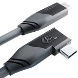 KabelDirekt - USB-C All-in-One haakse kabel, USB 3.2 Gen 2x2 - 1 m (20 Gbps gegevensoverdracht, 240 W opladen dankzij PD3.1, werkt als datakabel/monitorkabel, zwart)
