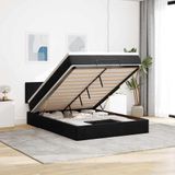 Prolenta Maison Exclusive - Ottomaans bedframe met matras, zwart, 140x190 cm, fluweel