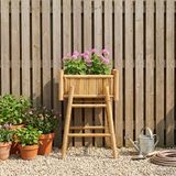 vidaXL - Tuinplanter met houder - Naturel - 50 x 38 x 74 cm - Bamboe