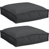 Maison Exclusive - Coussin 2 Pièces Tissu Oxford Noir 40 x 40 x 8 cm