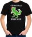 Bellatio Decorations Shoppartners Bv Christmas Tree Rex Kersttrui shirt - zwart - voor kinderen - Dinosaurus thema Kerstkleding - Christmas outfit 140/152