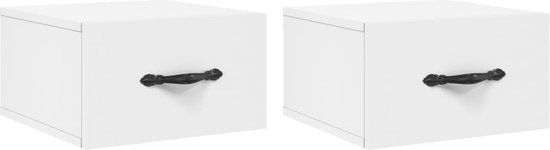vidaXL Nachtkastjes 2 st wandgemonteerd 35x35x20 cm wit