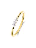 Lucardi Dames 14 karaat geelgouden ring met diamant 0,045ct