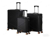 SONGMICS Set van 3 harde koffers met TSA-slot, kofferriem, 4 dubbele wielen | Grote en middelgrote koffer, cabinekoffer, van ABS, met TSA-slot, inclusief riem, M/L/XL, collectie TREVO RLP004B101