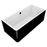 Polysan Ligbad Polysan Marlene 175x75x63 cm Asymmetrisch Rechts Zwart/Wit
