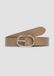 s.Oliver Hoogwaardige leren riem met ovale sluiting en logo-detail, karamel, 105
