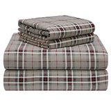 Pointehaven 180 GSM Luxe Katoen Gedrukt Flanel Blad Set, California Koning, Derby