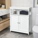 Armoire de rangement pour bois, avec portes à persiennes, convient à la salle de bain
