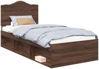 vidaXL Bedframe Bruin Eiken Massief Grenenhout 100 x 200 cm