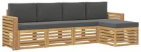 vidaXL - Buiten - bank - set - 5 - st - Wit - en - antracietkleurig - Polyester