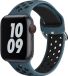 Qubix Siliconen sportband met gesp - Blauwgrijs + Zwart - Geschikt voor Apple Watch 38mm / 40mm / 41mm