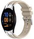 Wigento Samsung Galaxy Watch FE 40mm Siliconen Horlogeband met Snelsluiting, Zilveren Gesp, Beige