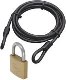 Benson Staalkabel met 50 mm hangslot - 5m x 12mm kabel - geplastificeerd staaldraad - kabelslot met sleutel - fiets/trailer/stoelen vastzetten
