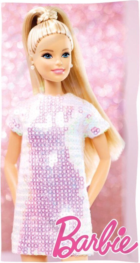 4KidsOnly Barbie Strandlaken Katoen Roze 70x140 cm