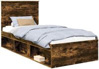 vidaXL Bedframe Rook Eiken 90 x 200 cm Massief Grenenhout