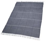 Tom Tailor T-OFT WOOL Plaid, katoenmengweefsel, antraciet, 150 x 200 cm