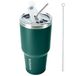 BJPKPK 900 ml roestvrij staal Tumbler Color Block Geïsoleerde Tumblers Cup met Deksel en Stro, Double Walled Travel Koffie Mok, Militair groen