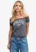 Superdry Graphic Bardot Top Femme Bleu Coton Taille 6