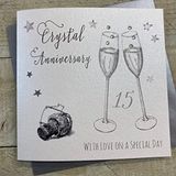 White Cotton Cards WA15 verjaardagskaart voor de 15e verjaardag