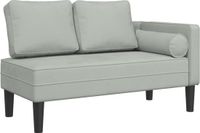 vidaXL Chaise longue avec coussins velours gris clair